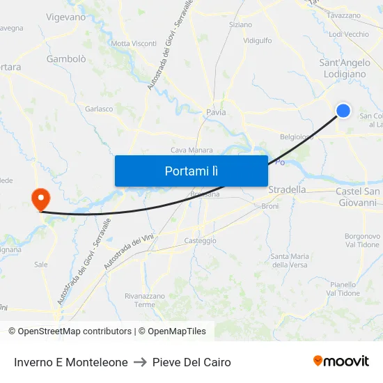 Inverno E Monteleone to Pieve Del Cairo map