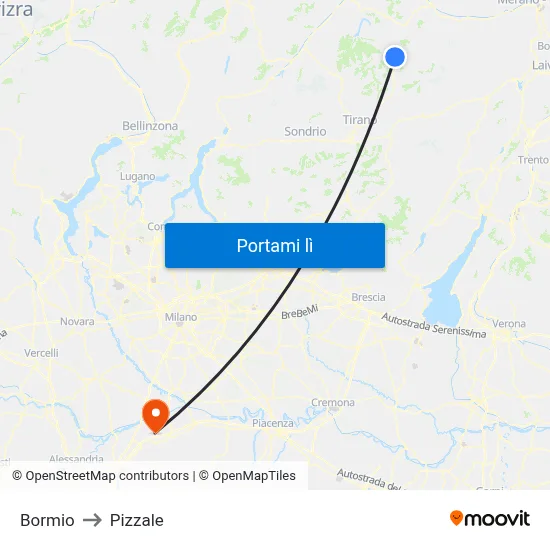 Bormio to Pizzale map