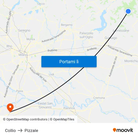Collio to Pizzale map