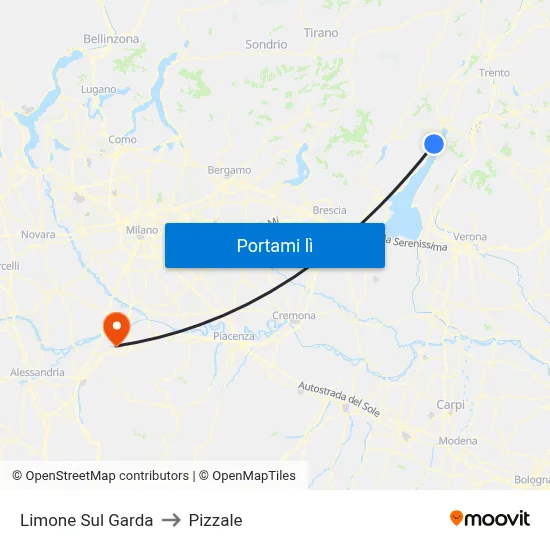Limone Sul Garda to Pizzale map