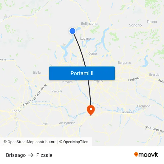 Brissago to Pizzale map