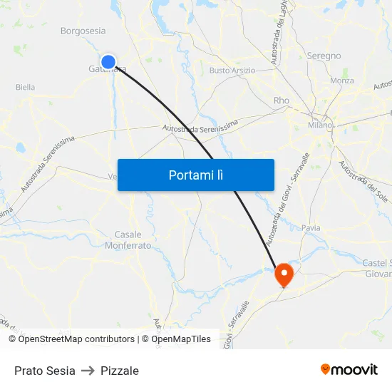 Prato Sesia to Pizzale map