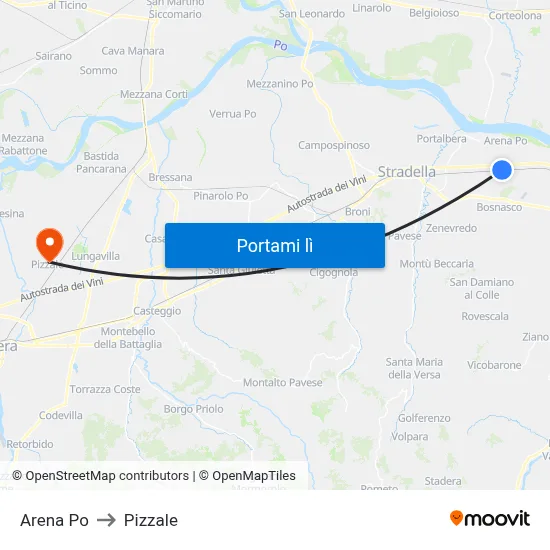 Arena Po to Pizzale map