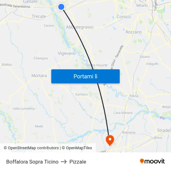 Boffalora Sopra Ticino to Pizzale map