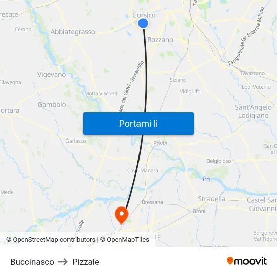 Buccinasco to Pizzale map