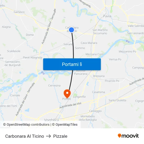 Carbonara Al Ticino to Pizzale map