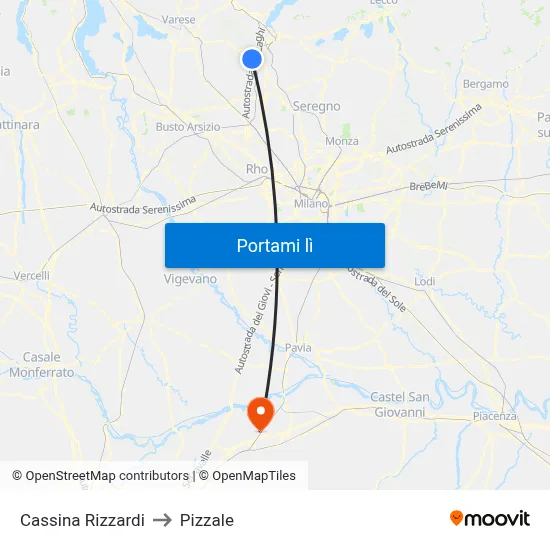 Cassina Rizzardi to Pizzale map