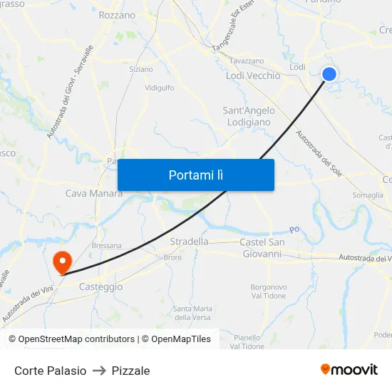 Corte Palasio to Pizzale map