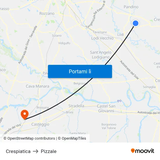 Crespiatica to Pizzale map