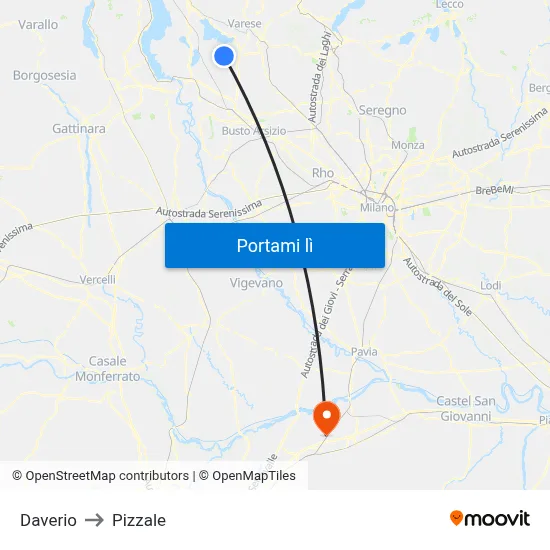 Daverio to Pizzale map