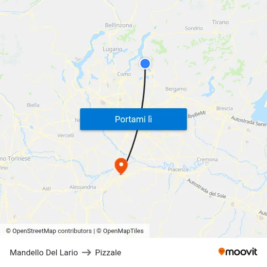 Mandello Del Lario to Pizzale map