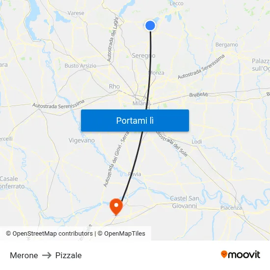 Merone to Pizzale map