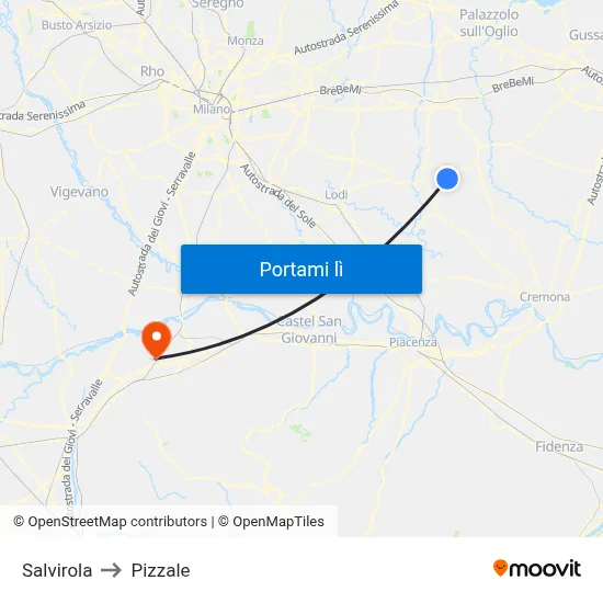Salvirola to Pizzale map