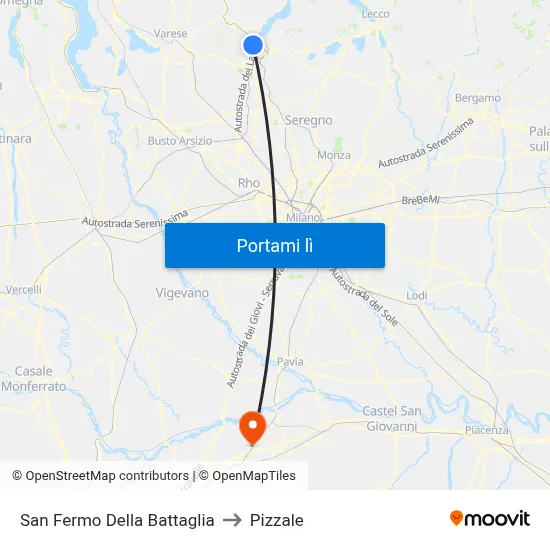 San Fermo Della Battaglia to Pizzale map