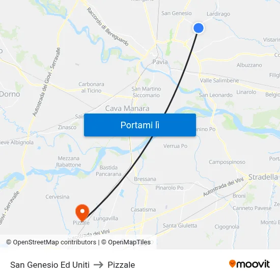 San Genesio Ed Uniti to Pizzale map