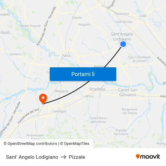 Sant' Angelo Lodigiano to Pizzale map