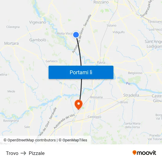 Trovo to Pizzale map