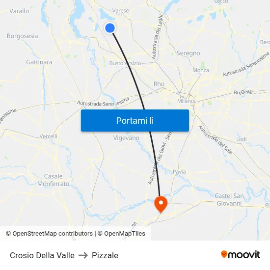 Crosio Della Valle to Pizzale map