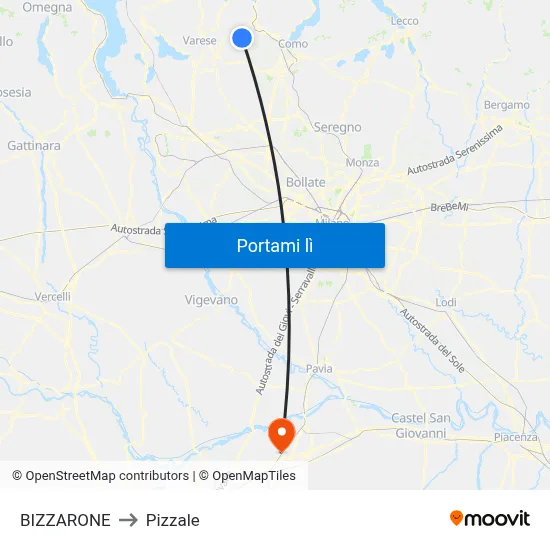 BIZZARONE to Pizzale map
