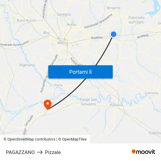 PAGAZZANO to Pizzale map