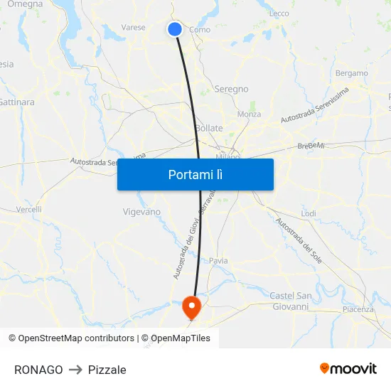 RONAGO to Pizzale map