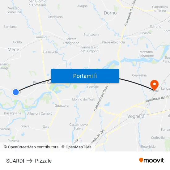 SUARDI to Pizzale map