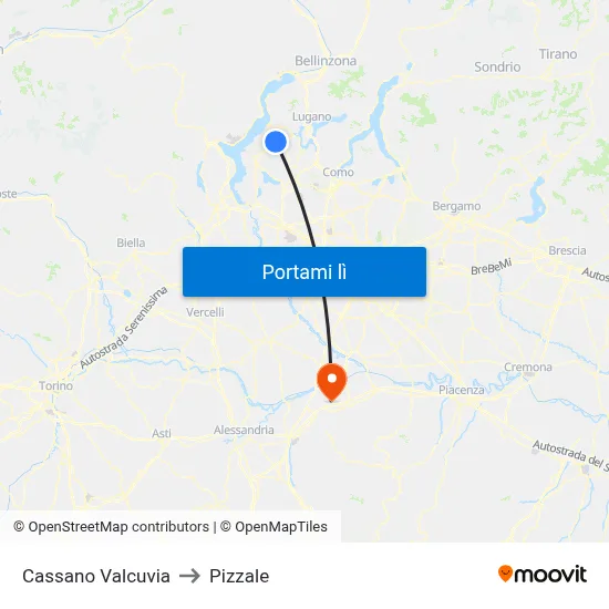 Cassano Valcuvia to Pizzale map