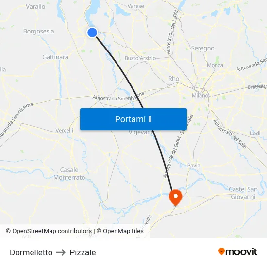 Dormelletto to Pizzale map
