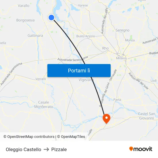 Oleggio Castello to Pizzale map