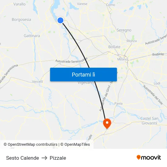 Sesto Calende to Pizzale map