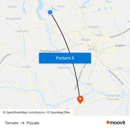 Ternate to Pizzale map