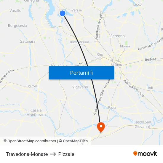 Travedona-Monate to Pizzale map