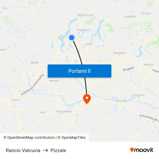 Rancio Valcuvia to Pizzale map