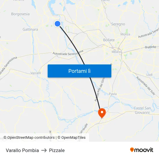 Varallo Pombia to Pizzale map
