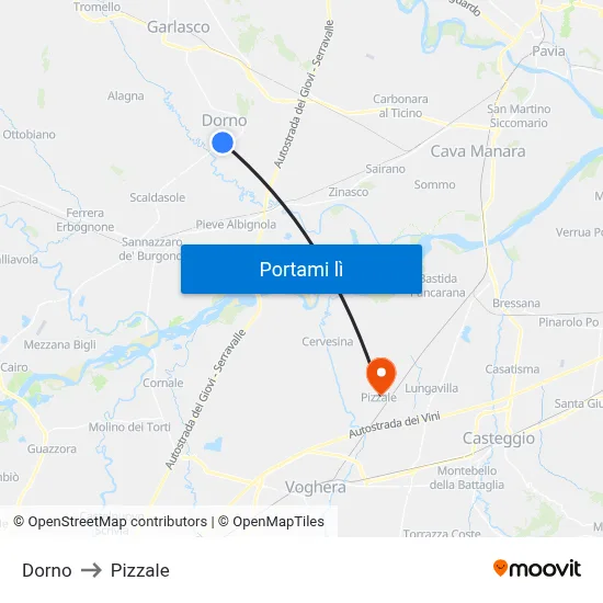 Dorno to Pizzale map