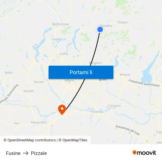 Fusine to Pizzale map