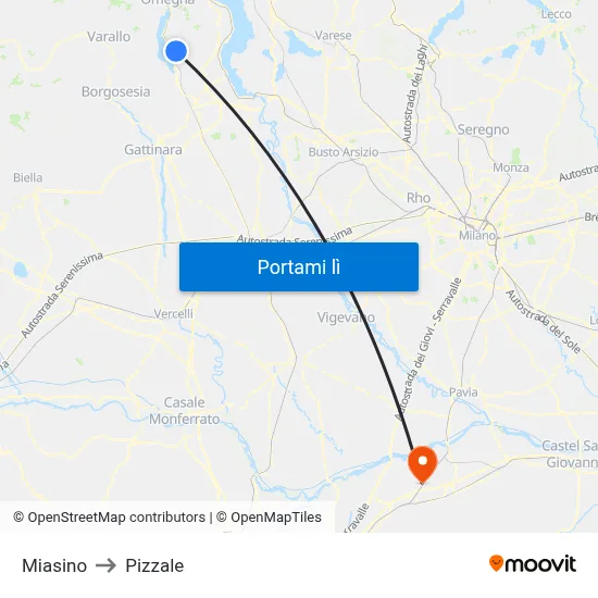 Miasino to Pizzale map