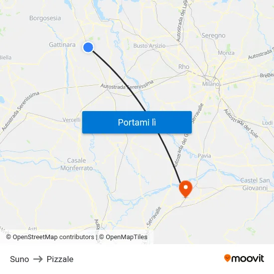 Suno to Pizzale map