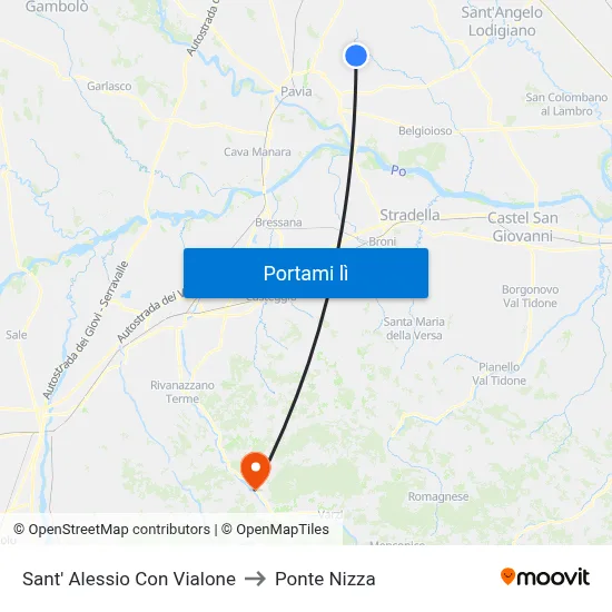 Sant' Alessio Con Vialone to Ponte Nizza map