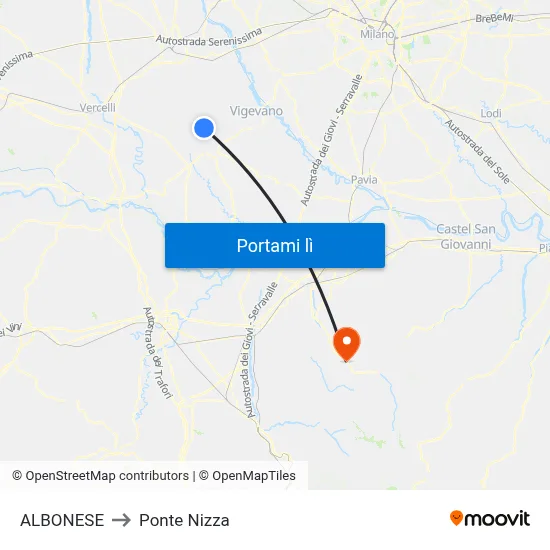 ALBONESE to Ponte Nizza map