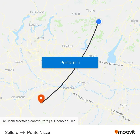Sellero to Ponte Nizza map