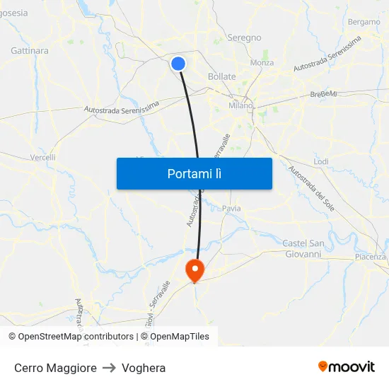 Cerro Maggiore to Voghera map