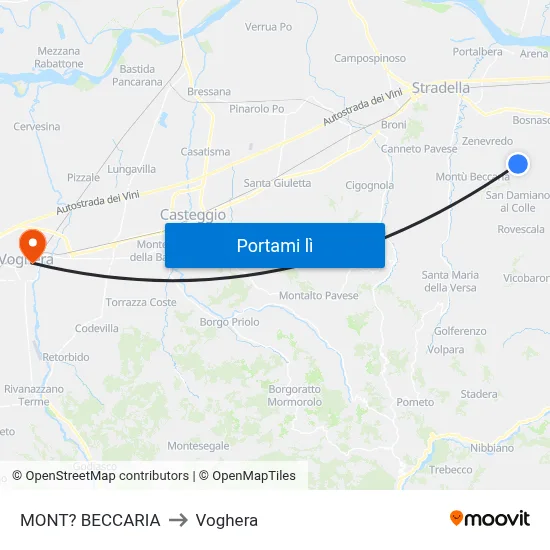 MONT? BECCARIA to Voghera map