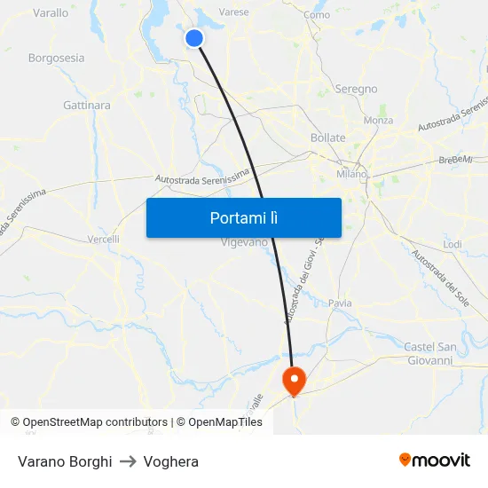 Varano Borghi to Voghera map