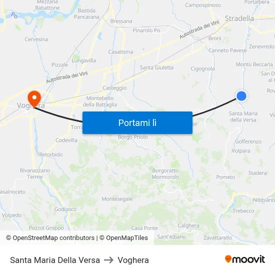 Santa Maria Della Versa to Voghera map