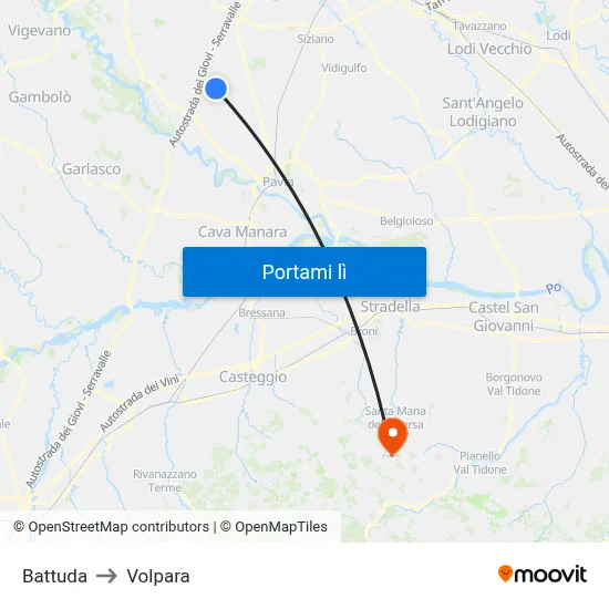 Battuda to Volpara map