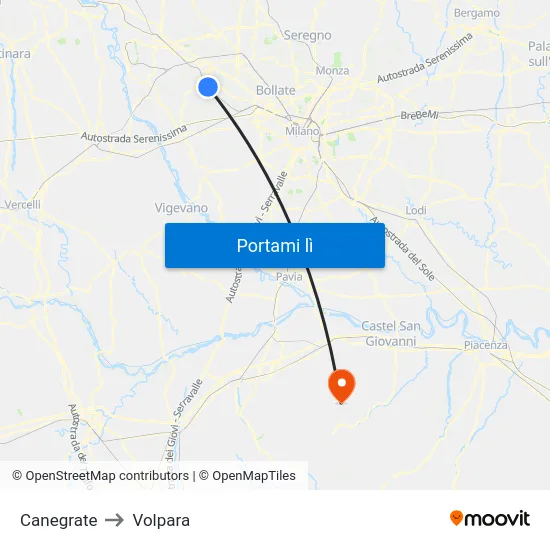 Canegrate to Volpara map