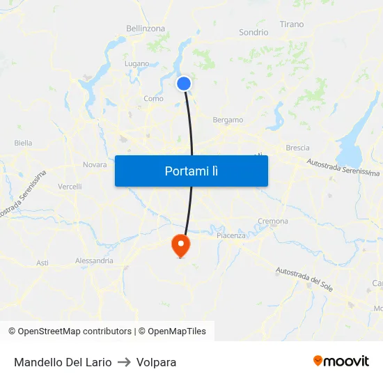 Mandello Del Lario to Volpara map