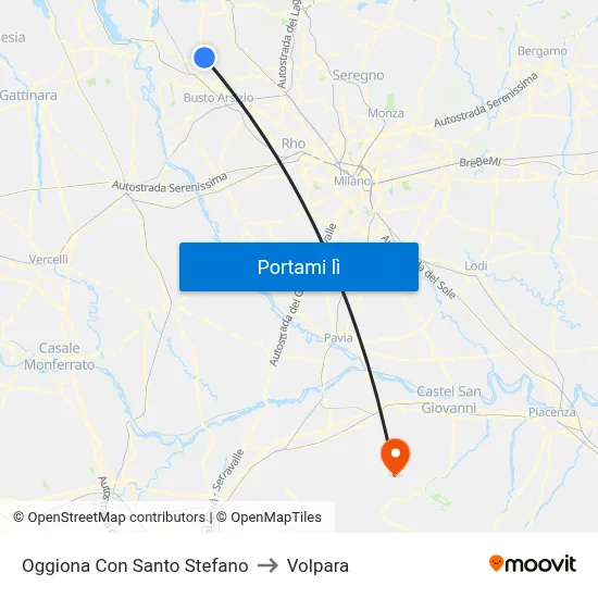 Oggiona Con Santo Stefano to Volpara map
