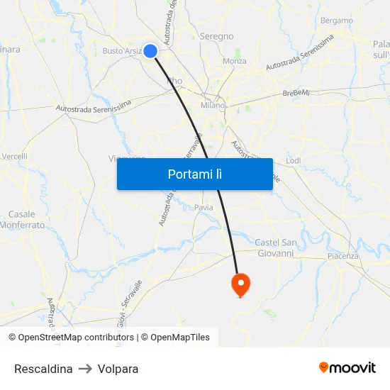 Rescaldina to Volpara map